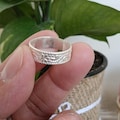 Sterling Silver Leaf Engraved Ring – Handmade Botanical Band