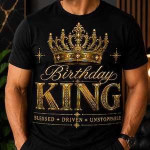 Födelsedagskungskjorta, lyxig guldkrona-t-shirt, make pappa bror present