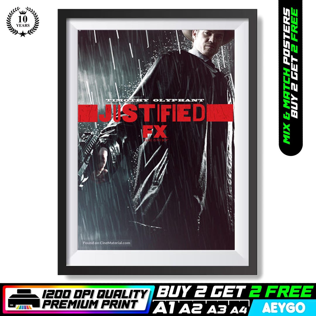 Justifiable Picture JUSTIFIED Series Movie Wall Art Size Picture Poster Print Classic ...