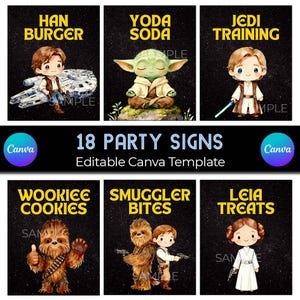 Star Wars party Food signs | JEDI birthday favors Snack Table poster | Instant Download