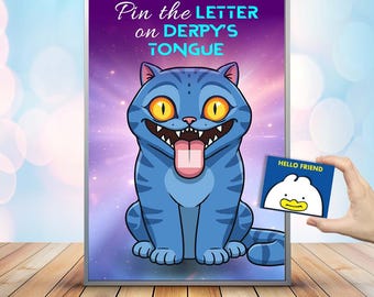 Cazador de demonios K-Pop: Fija la letra en la lengua de Derpy / Juego de actividades de cumpleaños imprimible para fiestas, decoración, Huntrix / Descarga instantánea