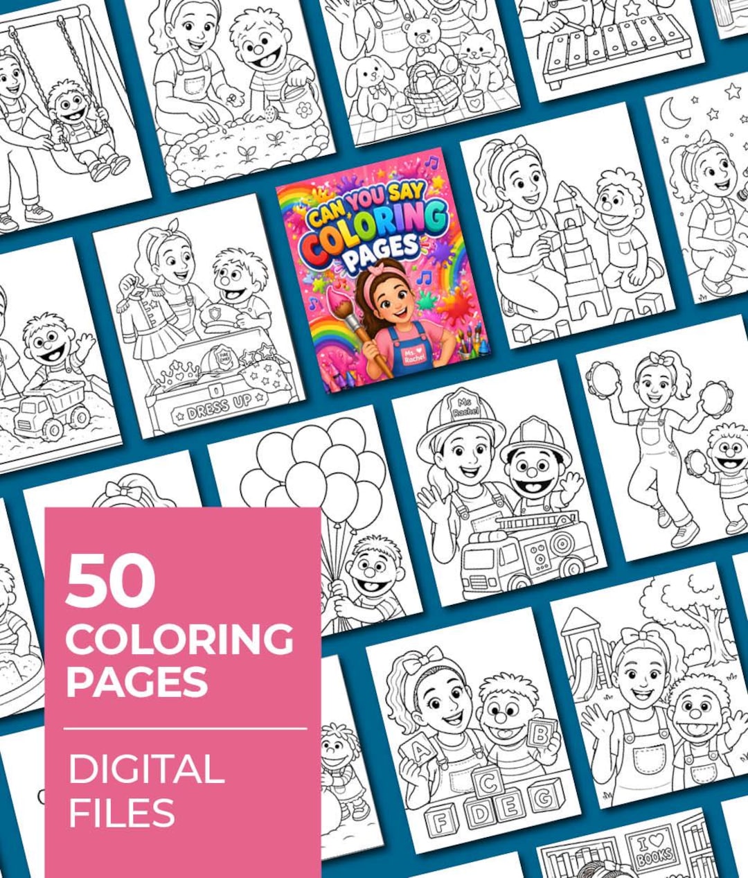 Rachel Lettering Coloring Pages Ms Rachel Coloring Pages | Party Activity Coloring Book Kids Activities ...