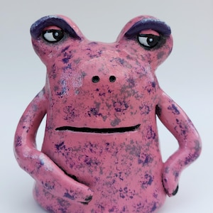 Handmade Clay Monster Sculpture "Sheila" - Funny Desk Decor Gift, Quirky Home Decor, Unique Fantasy Creature