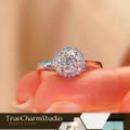 925 Sterling Silver Crystal Ring Adjustable Women’s Jewellery, Round Shine Gift for Her UK product logo