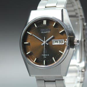 Vintage 1977 [Exc+5] Seiko Type II 4316-8010 Brown Dial Kanji Quartz Mens Watch
