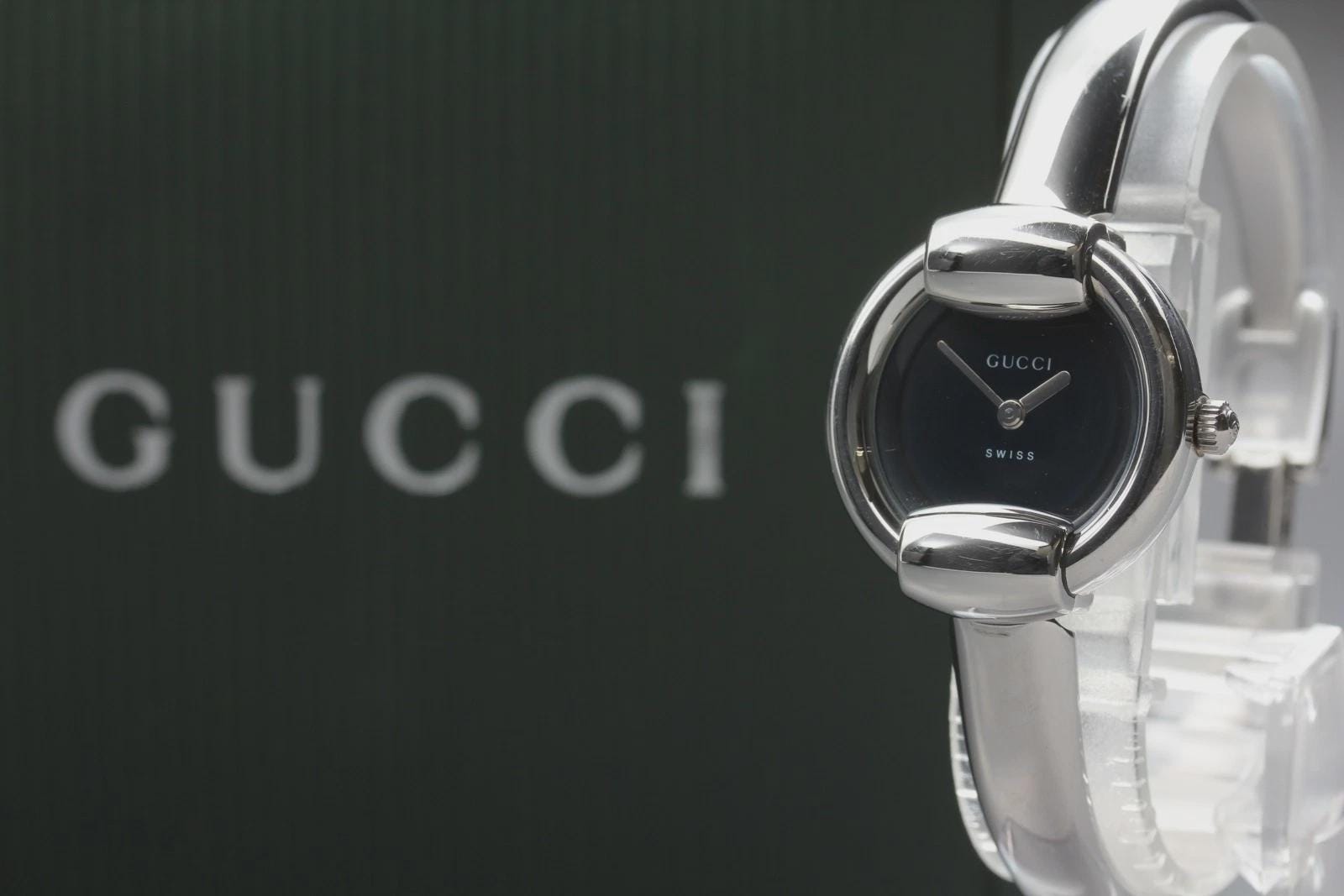Vintage 1998 Gucci 1400L Titanium Authentic Swiss Women\'s Quartz Luxury Watch VINTAGE GUCCI 1400L Gold Plated Bangle Type Lady main image 3