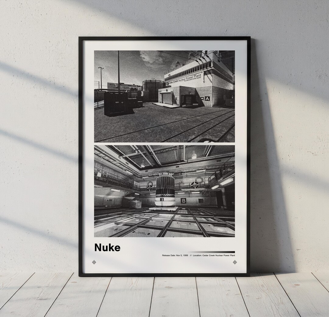 Nuke Map Counter-strike CSGO CS2 Gaming Minimalist Print / Minimal ...