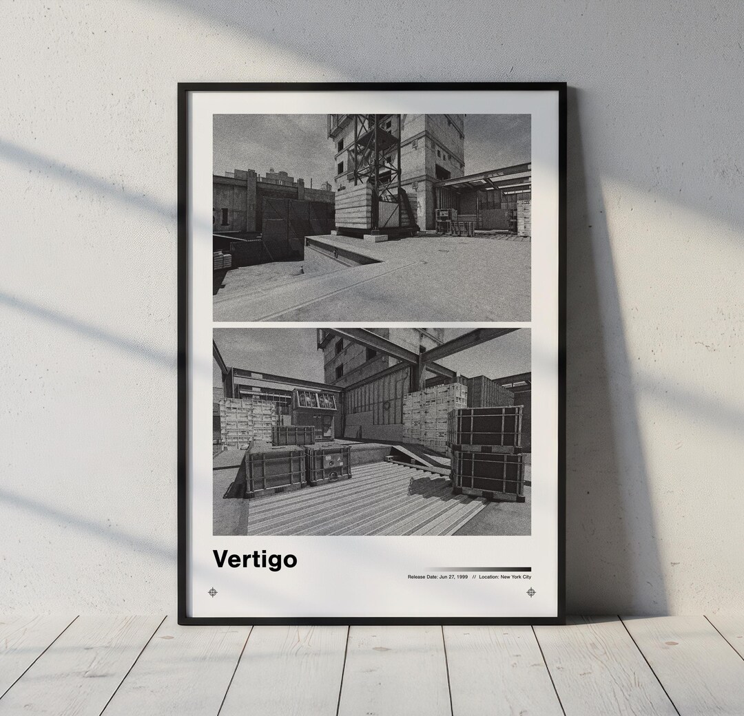 Vertigo Map Counter-strike CSGO CS2 Gaming Minimalist Print / Minimal ...