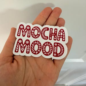 Mokka Stimmung Boho lustiger emotionaler Unterstützungsaufkleber