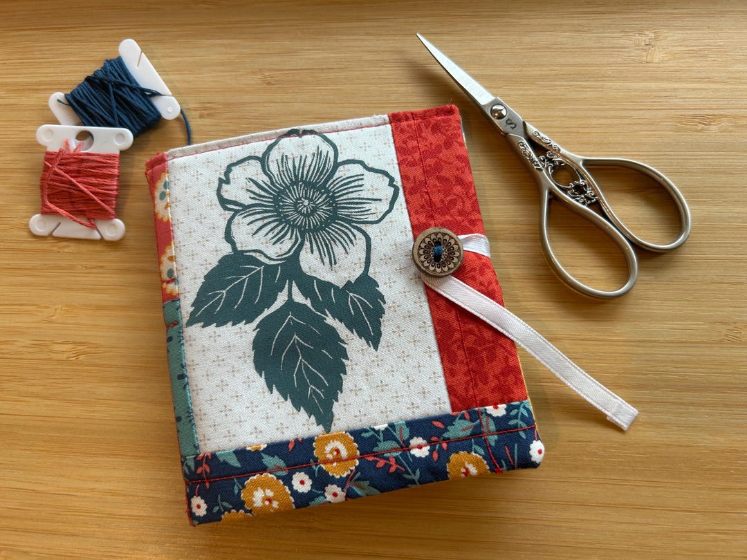 Handmade Patchwork Needle Book / Embroidery Nootka Rose - Etsy