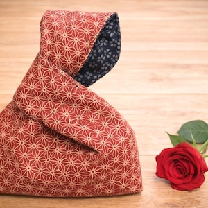 asanoha and sakura pattern japanese knot bag