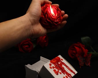 Rose Low-Temp Drip Candle - Low Heat Sensation Wax for Couples- Romantic Floral Sculpture