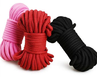 Cuerda de algodón suave de 10 m (33 pies) - Cuerda trenzada para shibari y kinbaku - Cuerda fetiche antirozaduras