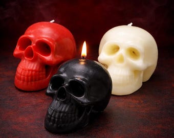 Vela con forma de calavera para juegos con cera, cera de goteo segura para la piel y de baja temperatura.
