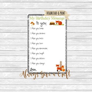 Woodland Fox Time Capsule notecards détaillé, téléchargement immédiat, des cartes imprimables