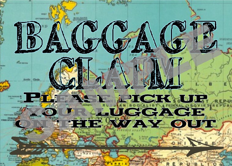 Baggage Claim Party Favor Sign for Travel Theme Party, INSTANT Download ...