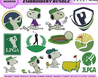 Golf Embroidery Designs Bundle Golf Ball Embroidery Mini-Golf Club Embroidery Trendy Embroidery Golf Bag Machine Embroidery Files (5 Sizes)