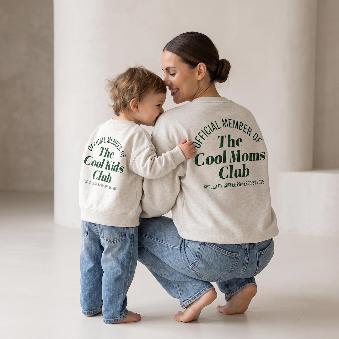 Etsy Mommy and Me Sweatshirts cool Moms Club – Matching Mom and Toddler Outfits – Gift for New Moms – Baby Shower Present – Family Photo Look - Etsy