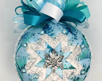 Handmade Iridescent Quilted Keepsake Heirloom Ornament