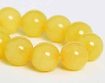 8MM Yellow Jade Beads Grade AAA Natural Gemstone Half Strand Round Loose Beads 7.5" BULK LOT 1,3,5,10 and 50 (101028h-329)