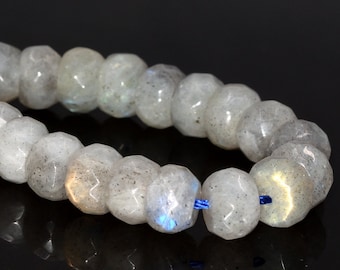 8x5MM Light Gray Labradorite AA Genuine Natural Gemstone Half Strand Faceted Rondelle Loose Beads 7.5" BULK LOT 1,3,5,10,50 (105013h-1400)