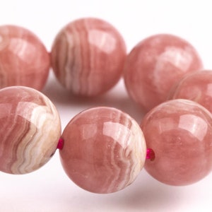 Argentina Rhodochrosite Beads 6.5&quot;/7&quot; Bracelet Genuine Natural Round Gemstone Beads