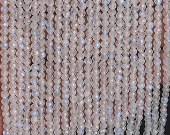 本物の天然レインボームーンストーンジェムストーンビーズ 3.5x2.5mm