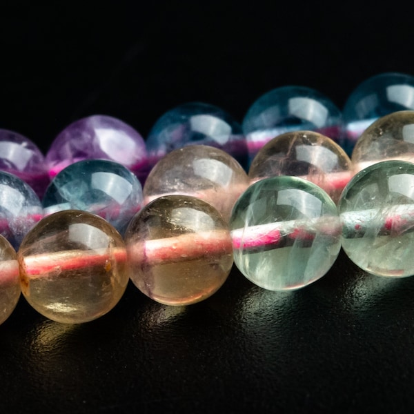 Multicolor Fluorite Beads Genuine Natural Grade AA+ Gemstone Round Loose Beads 6MM 8MM Bulk Lot Options