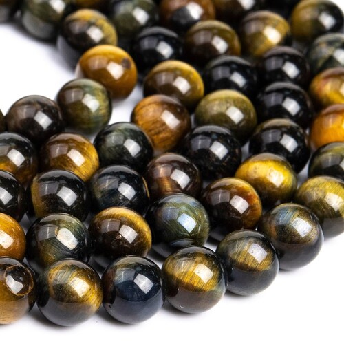thumbnail image 2 of Natural Hawk Eye Gray Blue Tiger Eye Round Loose Beads – Grade AAA Gemstone, Sizes 5-12mm 2 of 11
