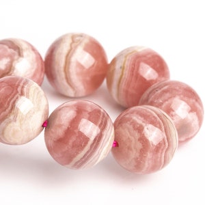 Argentina Rhodochrosite Beads 7&quot;/7.5&quot; Bracelet Genuine Natural Round Gemstone Beads