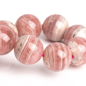 Argentina Rhodochrosite Beads 7&quot;/7.5&quot;/8&quot; Bracelet Genuine Natural Round Gemstone Beads