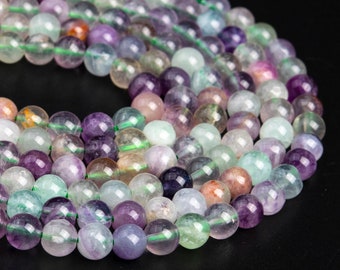 Multicolor Fluorite Beads Genuine Natural Grade AA Gemstone Round Loose Beads 6MM 8MM 10MM 12MM Bulk Lot Options