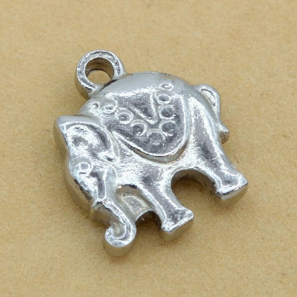 13x11MM Elephant Charm Double Side Stainless Steel Charm 2 Pcs Bulk Lot Options (61405-2094)