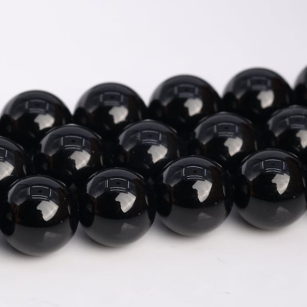 Black Onyx Beads Grade AAA Genuine Natural Gemstone Round Loose Beads 6MM 8MM 10MM Bulk Lot Options