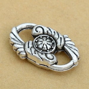 15x9MM Oval Connector Charm Antique Tibetan Silver Tone Zinc Alloy 10 Pcs Bulk Lot Options (61306-2046)