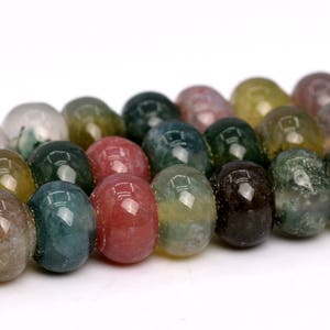 6x4MM Indian Agate Beads Grade A Natural Gemstone Rondelle Loose Beads 15&quot; / 7.5&quot; Bulk Lot Options (102215)