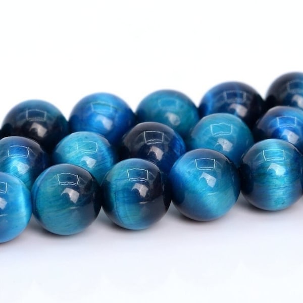 Blue Green Tiger Eye Beads Grade AAA Gemstone Round Loose Beads 4MM 6MM 8MM 10MM Bulk Lot Options