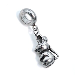 12x9/19x9MM 12 Chinese Zodiac Signs - Rat Dangle Pendant Stainless Steel Charm 1 Pcs Bulk Lot Options (61419-2095)