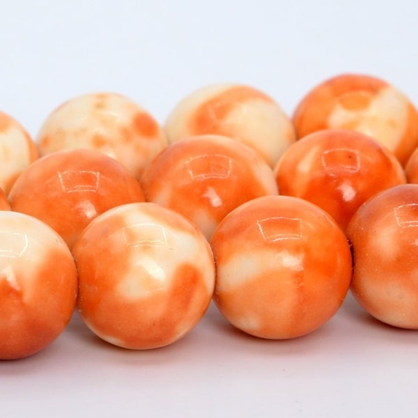 Orange Rain Flower Jade Beads Round Loose Beads 4MM 6MM 8MM 10MM Bulk Lot Options