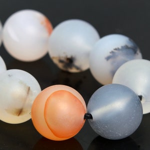 10MM Matte Dendrite Agate Beads Grade AAA Genuine Natural Gemstone Half Strand Round Loose Beads 7.5&quot; BULK LOT 1,3,5,10,50 (105242h-1485)