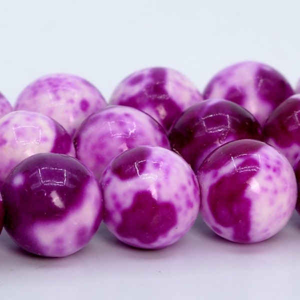 Violet Purple Rain Flower Jade Beads Round Loose Beads 4MM 6MM 8MM 10MM Bulk Lot Options