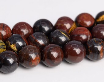 6MM Dark Red Tiger Iron Beads Grade AA Genuine Natural Gemstone Full Strand Round Loose Beads 15.5" Bulk Lot Options (104499-1226)