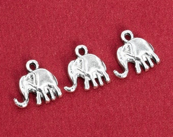 10x9MM Sterling Silver Elephant Charm Solid Silver Bulk Lot Options 61470-2098