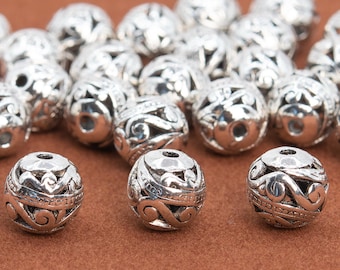 5x3MM Antique Silver Tone Spacer Beads Floral 30 Pcs Bulk Lot Options 62663-2292
