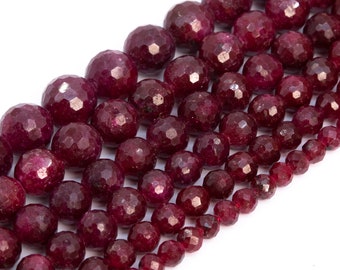 AAA Huge 6x10mm Natural Faceted Brazil Ruby Gemstone Rondelle Loose Beads 15/"