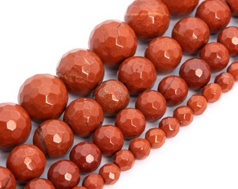 80005142-M15 10MM Red Jasper Beads Star Cut Faceted Grade AAA Genuine Natural Brazil Gemstone Loose Beads 14.5 LOT 1,3,5,10 and 50