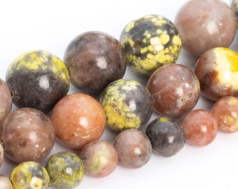 Genuine Natural Plum Blossom Jasper Loose Beads 4mm 6mm 8mm 10mm 12mm Gemstone Beads for DIY Jewelry Making Bracelet Necklace Wholesale