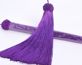 2 Pcs 5.9 quot 15CM Purple Tassel 1.7CM Thickness Polyester Handcraft Tassels for Jewelry Design BULK LOT 2,4,6,12 and 50 (60854-045)