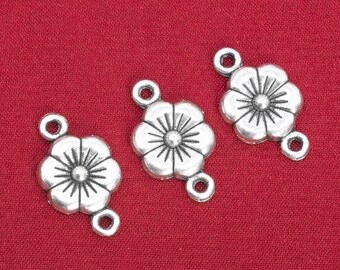 10//50//300pcs Tibetan Silver Flower Hat Jewelry Craft DIY Charms Pendant 17x10mm