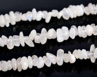 35 Natural White Moonstone Chip Beads Smooth White Moonstone Chip Bead Uncut Chip Bead Jewelery Supplies 3-7mm Polished Beads
